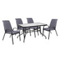 OUTDOOR DINING SET 5PCS HM10568.01 CHAIRS WITH CUSHION & TABLE 120X70cm - GREY image 1