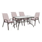 OUTDOOR DINING SET 5PCS HM10568.02 TABLE 120X70cm & 4 CHAIRS WITH CUSHION- IN BROWN COLOR image 1