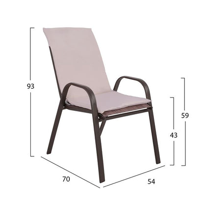 OUTDOOR DINING SET 5PCS HM10566.02 WITH TABLE 110X60cm & 4 CHAIRS WITH CUSHIONS IN BROWN