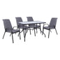 OUTDOOR DINING SET 5PCS HM10566.01- 4 CHAIRS WITH CUSHION & TABLE 110X60 IN GREY image 1