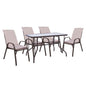 OUTDOOR DINING SET 5PCS HM10566.02 WITH TABLE 110X60cm & 4 CHAIRS WITH CUSHIONS IN BROWN image 1
