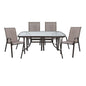 OUTDOOR DINING SET 5PCS HM5200.02 WITH 4 CHAIRS & TABLE 140X80--BROWN COLOR image 1