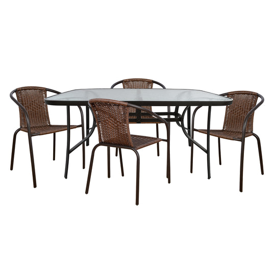 Set Dining Table 5 pieces with table & chairs Camel HM5196 image 1