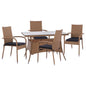ΣΕΤ ΤΡΑΠΕΖΑΡΙΑΣ 5ΤΜΧ ΤΡΑΠ. 120Χ70 & ΠΟΛΥΘΡΟΝΕΣ WICKER RATTAN ΜΠΕΖ ΚΑΦΕ HM11711.32 image 1