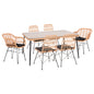 OUTDOOR DINING SET 7PCS ALLEGRA HM10495 WICKER IN BEIGE-METAL IN BLACK image 1