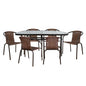 Set Dining Table 7pieces with metallic table and chairs HM5202 image 1