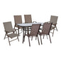 OUTDOOR DINING SET 7PCS IN BROWN COLOR HM10557.02 image 1