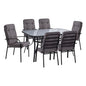 Set dining table 7 pieces HM10561.01 with table 150x90x72cm from grey metal image 1