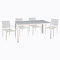OUTDOOR DINING SET 5PCS OFER HM21030 WHITE METAL TABLE-WHITE METAL ARMCHAIRS image 1