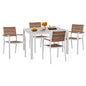 OUTDOOR DINING SET HM11879 WHITE 5PCS ALUMINUM AND POLYWOOD image 1