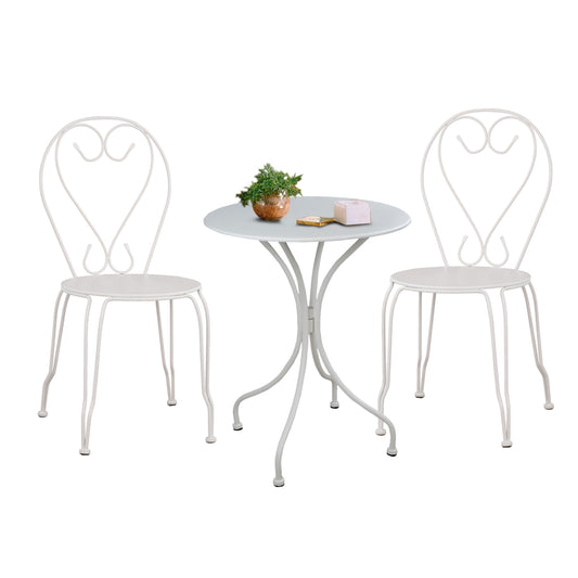 OUTDOOR DINING SET 3PCS HM11875 METALLIC WHITE image 1
