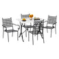 OUTDOOR DINING SET 5PCS HM11874 METAL-CAST IRON-WHITE MARBLE image 1