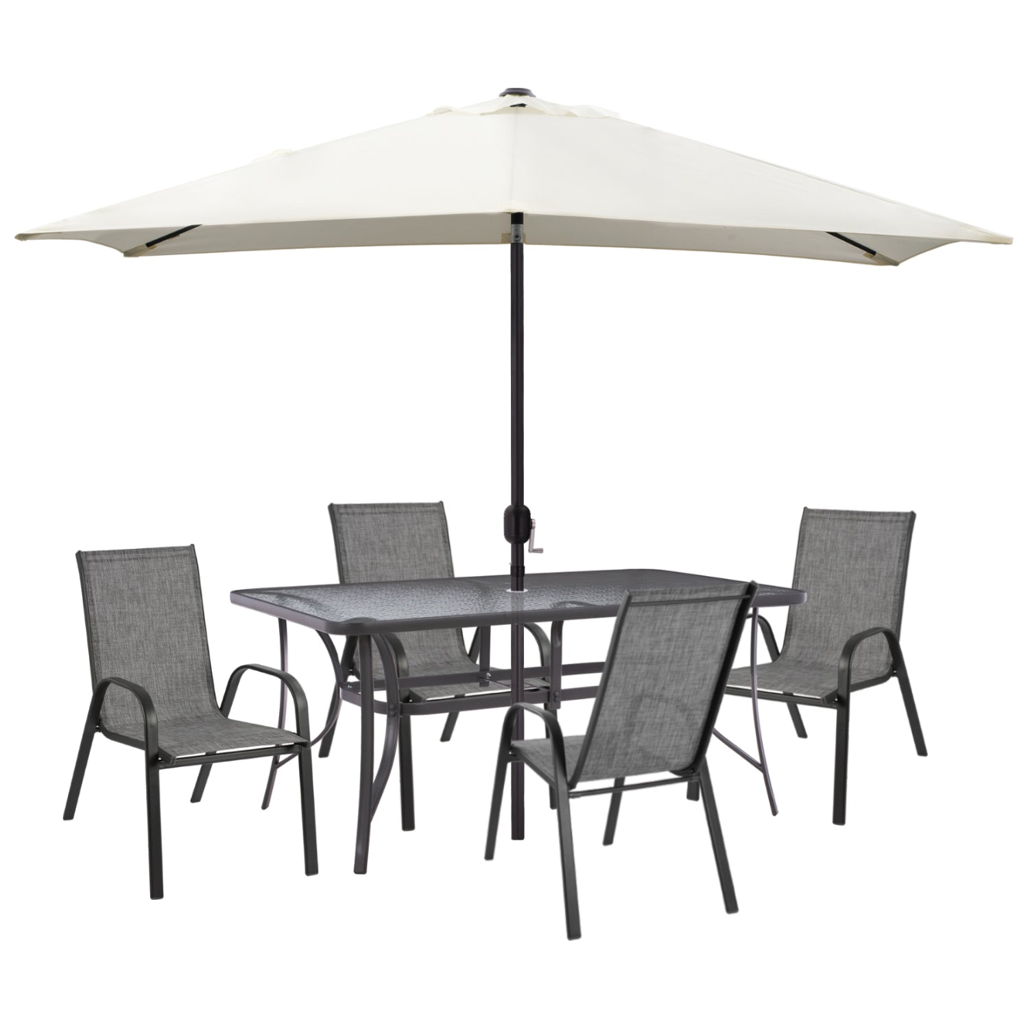 OUTDOOR DINING SET 6PCS WITH UMBRELLA HM11783 image 1