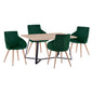 Set Dining Table HM11182 5pieces Table Aldwin MDF & chairs Ivy Cypress Velvet image 1
