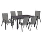 DINING SET 7 PCS TABLE GRAY 150X90 AND ARMCHAIR TEXTLINE GRAY HM11520.01 image 1