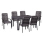 DINING SET 7 PCS GRAY TABLE 150X90 AND ARMCHAIR WITH GRAY PILLOW HM11521.01 image 1