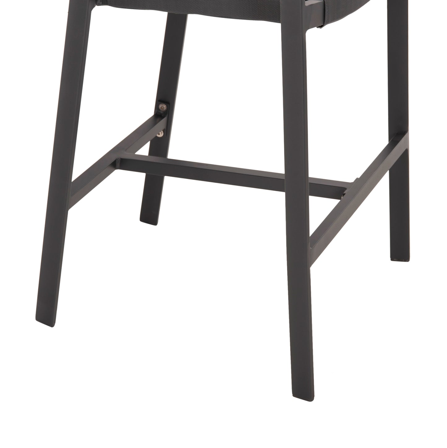 BAR STOOL ALUMINUM ANTHRACITE HM5892.11 MEDIUM HEIGHT WITH ARMS-RATTAN&TEXTLINE 55x56.5x99Hcm.