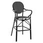 ALUMINUM STOOL BAMBOO LOOK WITH WICKER BLACK WHITE HM5794.02 56x60x126 cm. image 1