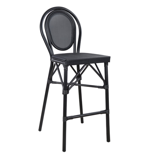 ALUMINUM STOOL FB95060 BAMBOO LOOK BLACK WITH TEXTILENE 44x52x115Hcm. image 1