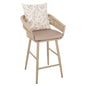 BAR STOOL ALUMINUM CAMDEN HM6142.04 BACK CUSHION WITH PRINT PATTERN-CAPPUCCINO 56x60x108Hcm. image 1