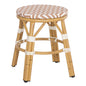 ALUMINUM ROUND STOOL CHINO HM6285.04 BAMBOO LOOK-TEXTILENE WHITE & BROWN Φ36x46Hcm. image 1