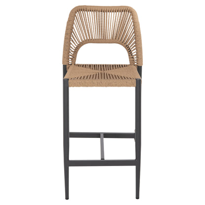 BAR STOOL MEDIUM HEIGHT NOJO HM5920.02 ANTHRACITE ALUMINUM--BEIGE SYNTHETIC RATTAN 40x55.5x99Hcm.