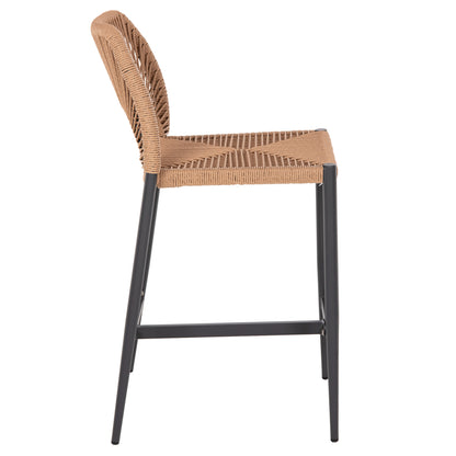 BAR STOOL MEDIUM HEIGHT NOJO HM5920.02 ANTHRACITE ALUMINUM--BEIGE SYNTHETIC RATTAN 40x55.5x99Hcm.