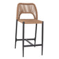 BAR STOOL MEDIUM HEIGHT NOJO HM5920.02 ANTHRACITE ALUMINUM--BEIGE SYNTHETIC RATTAN 40x55.5x99Hcm. image 1