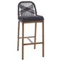 BAR STOOL ALUMINUM BEIGE AND ROPE GREY 46x53x100Hcm.HM5791.12 image 1