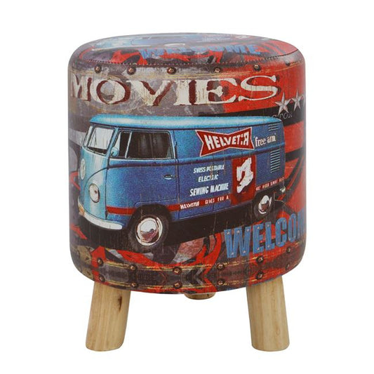 Stool from PU with 3 wooden legs HM8153 Movies D 30x38cm image 1