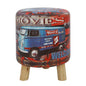 Stool from PU with 3 wooden legs HM8153 Movies D 30x38cm image 1