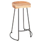 BAR STOOL ELEANOR HM8363.21 SOLID ACACIA WOOD-BLACK METAL FRAME 53,5x42x77Hcm. image 1