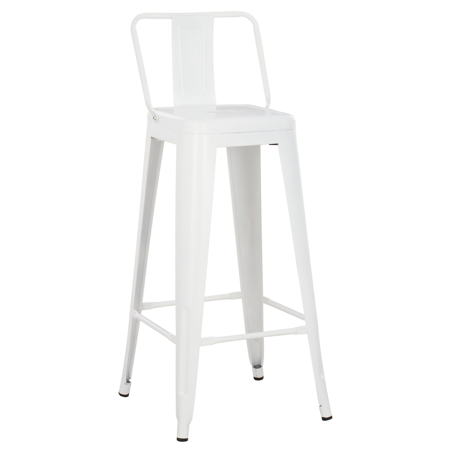 BAR STOOL WITH BACKREST MELITA-PRO HM8643.41 METAL IN MATTE WHITE 42x42x100Hcm. image 1