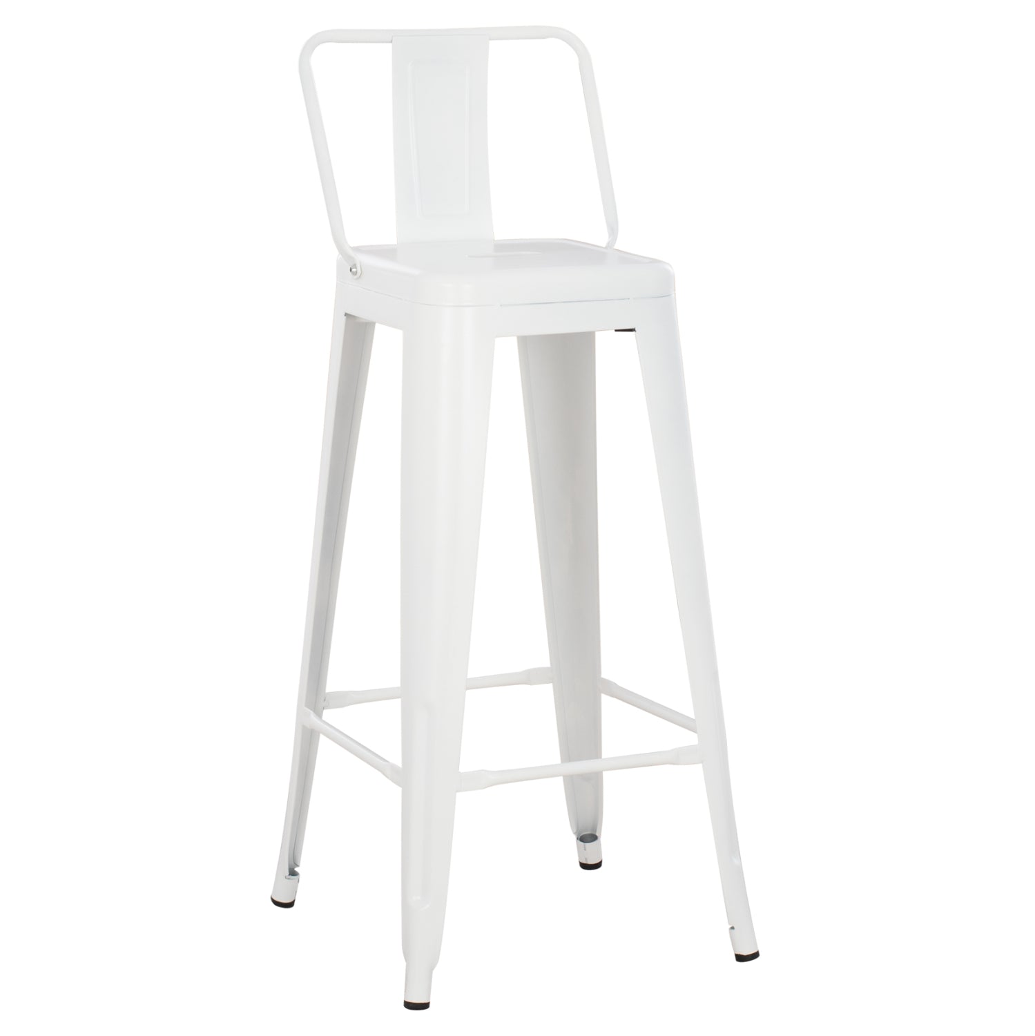 BAR STOOL WITH BACKREST MELITA-PRO HM8643.41 METAL IN MATTE WHITE 42x42x100Hcm. image 1