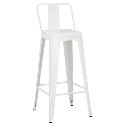 BAR STOOL WITH BACKREST MELITA-PRO HM8643.41 METAL IN MATTE WHITE 42x42x100Hcm. image 1