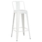 BAR STOOL WITH BACKREST MELITA-PRO HM8643.41 METAL IN MATTE WHITE 42x42x100Hcm. image 1