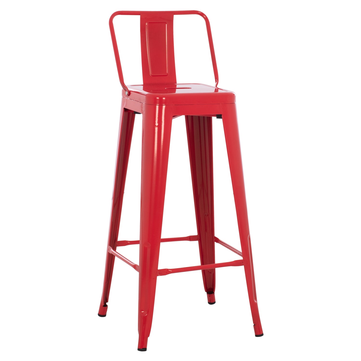 BAR STOOL WITH BACKREST MELITA-PRO HM8643.44 METAL IN RED 42x42x100Hcm. image 1