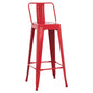 BAR STOOL WITH BACKREST MELITA-PRO HM8643.44 METAL IN RED 42x42x100Hcm. image 1