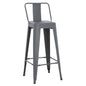 BAR STOOL WITH BACKREST MELITA-PRO HM8643.50 METAL IN GREY 42x42x100Hcm. image 1