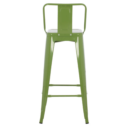 Σκαμπό Бар Μεταλλικό Melita с Άνετη Πλάτη σε Light Olive Green