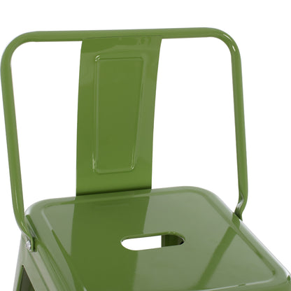 Σκαμπό Бар Μεταλλικό Melita с Άνετη Πλάτη σε Light Olive Green