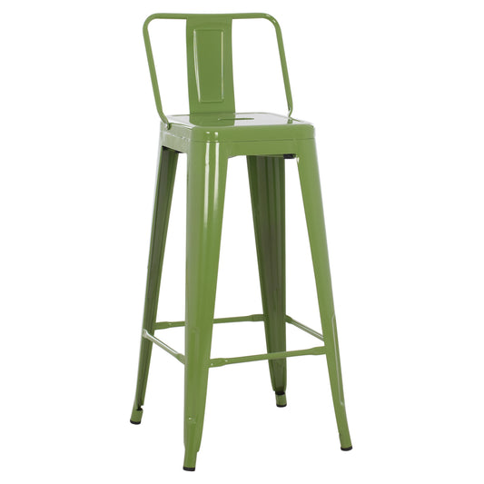 ΣΚΑΜΠΟ BAR ΜΕΤΑΛΛΙΚΟ MELITA ME ΠΛΑΤΗ ΣΕ LIGHT OLIVE GREEN HM8643.13 43Χ43Χ100εκ. image 1