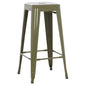 ΣΚΑΜΠΟ BAR ΜΕΤΑΛΛΙΚΟ MELITA ΣΕ DARK OLIVE GREEN HM8642.03 43x43x78 εκ. image 1
