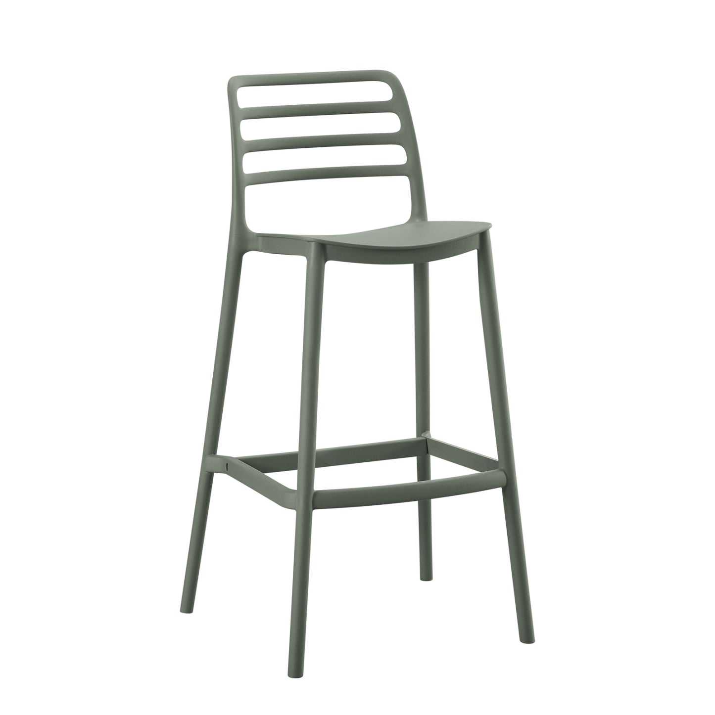 BAR STOOL POLYPROPYLENE SNOD HM6099.07 OLIVE GREEN 37,2x50x101,5Hcm. image 1
