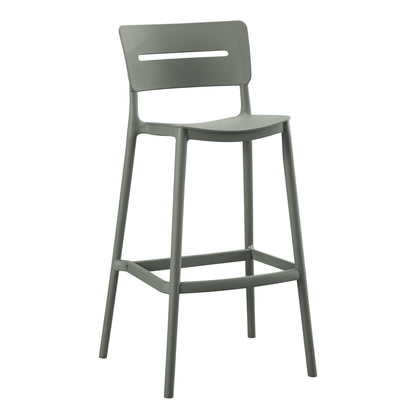 BAR STOOL POLYPROPYLENE SNOD2 HM6100.05 OLIVE GREEN 37,2x50x101,5Hcm. image 1
