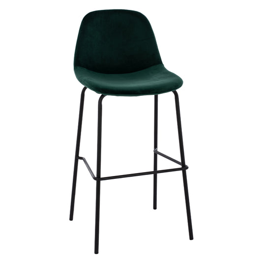 Stool VINCENT HM8579.13 VELVET GREEN AND METAL FRAME 56,5x47x106 cm. image 1