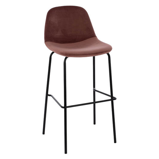 VINCENT STOOL VELVET DUSTY PINK AND METAL FRAME HM8579.12 56,5Χ47Χ106 cm. image 1