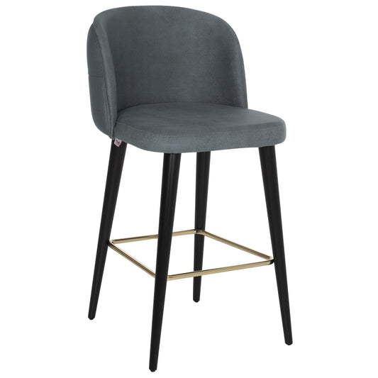 BAR STOOL MARCELLO PROFESSIONAL HM9280.20 NUBUCK-TYPE GREY WOODEN 50x58x100Hcm. image 1