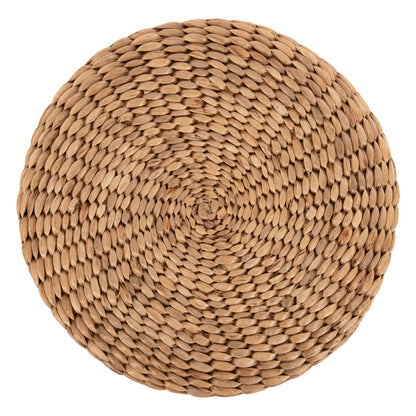 STOOL JIM HM7824 TEAK WOOD IN NATURAL COLOR-MATTED SEAT Φ43x43Hcm.