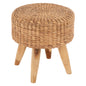 STOOL JIM HM7824 TEAK WOOD IN NATURAL COLOR-MATTED SEAT Φ43x43Hcm. image 1
